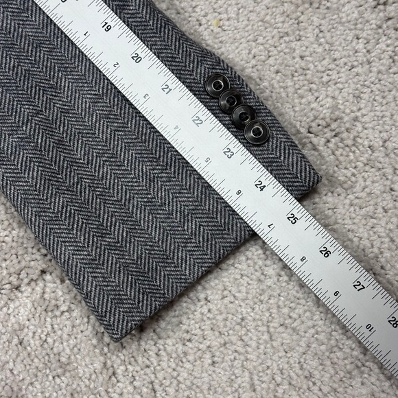 Jos A Bank Men's Gray Herringbone Tailored Fit Blazer 44 Regular Cotton Wool - Picture 5 of 10